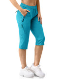 Women's UPF 50+ Elastic Waist 17" Capri Golf Pants with 4 Pockets