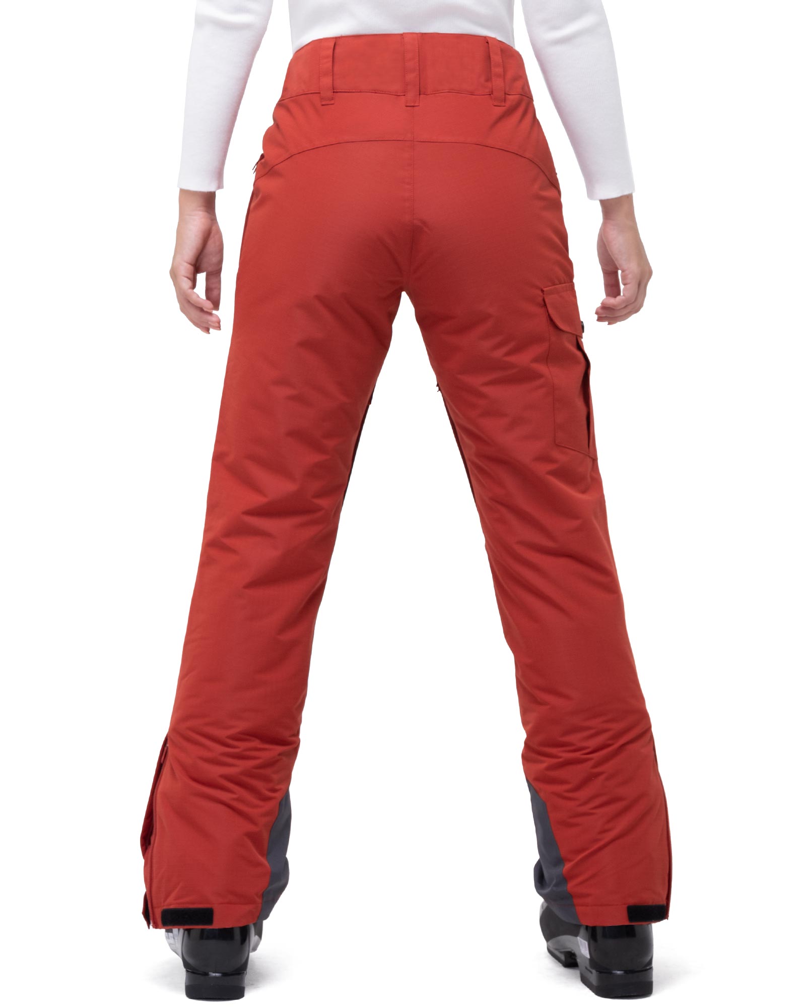 33,000ft Women's Insulated Snow Pants, Waterproof Snowboard Ski Pants with Boot Gaiters Black