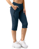 Women's UPF 50+ Elastic Waist 17" Capri Golf Pants with 4 Pockets