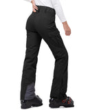 33,000ft Women's Insulated Snow Pants, Waterproof Snowboard Ski Pants with Boot Gaiters Black
