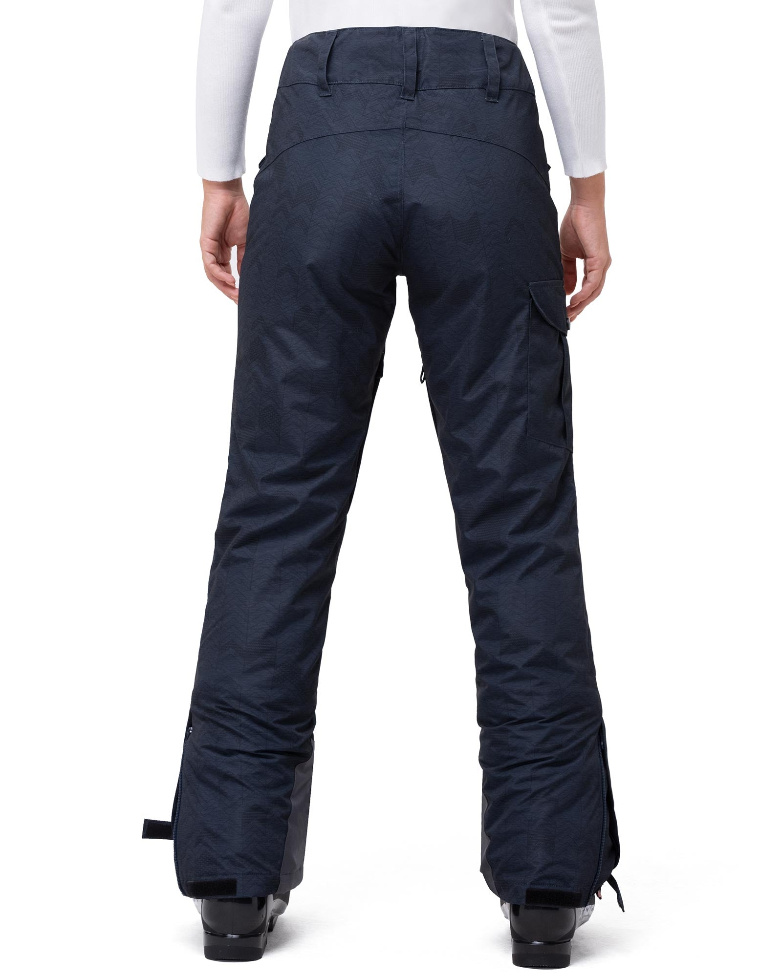 33,000ft Women's Insulated Snow Pants, Waterproof Snowboard Ski Pants with Boot Gaiters Black
