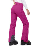 33,000ft Women's Insulated Snow Pants, Waterproof Snowboard Ski Pants with Boot Gaiters Black