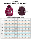 Women's Waterproof 3 in 1 ski Jacket Windproof Winter Snow Coat Ski Snowbaording Jackets Warm Raincoat 33,000ft