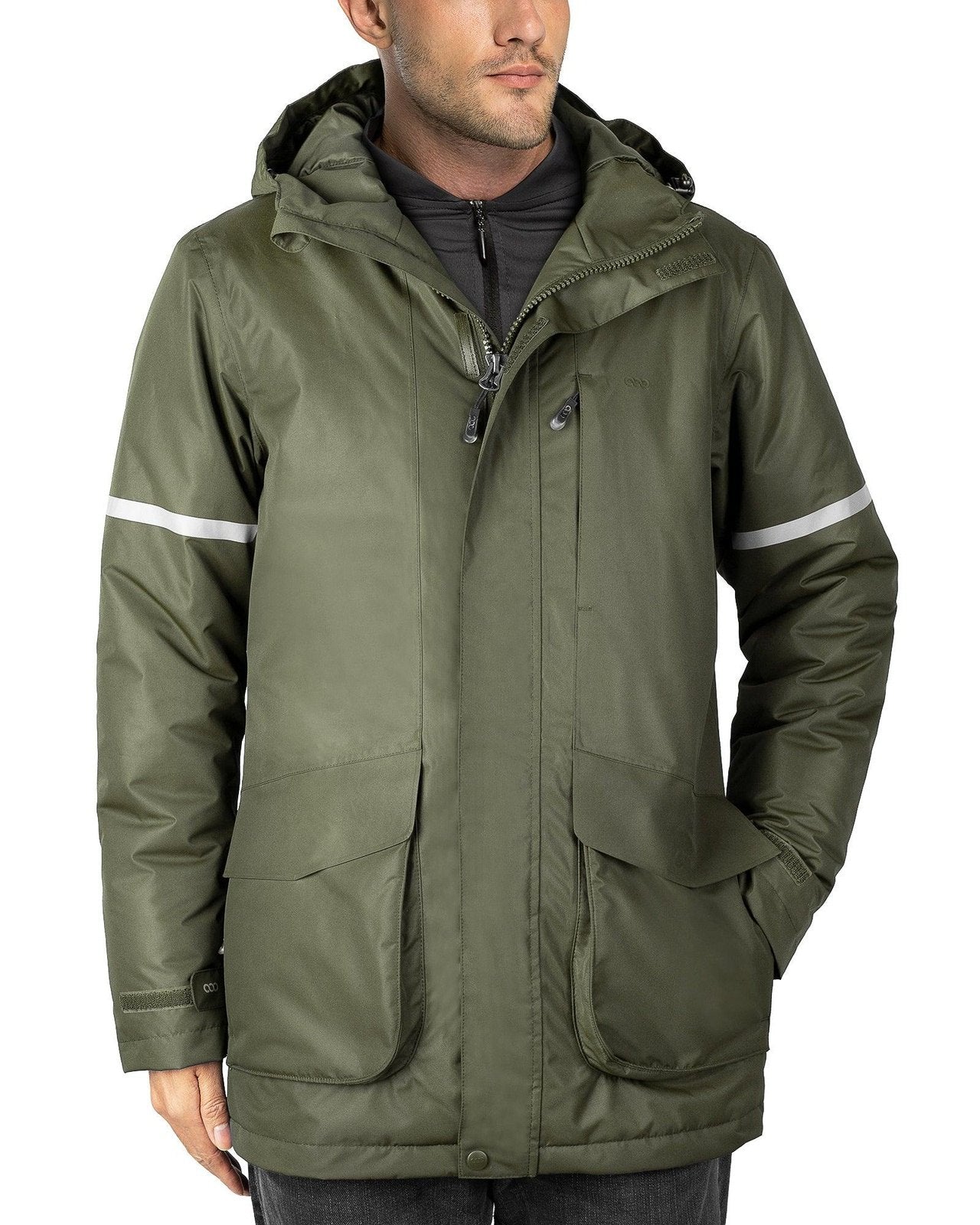 Men's Waterproof Insulated Winter Jacket with Hood, Long Coats Anorak Padded Warm Parka for Ski Snow Sports 33,000ft