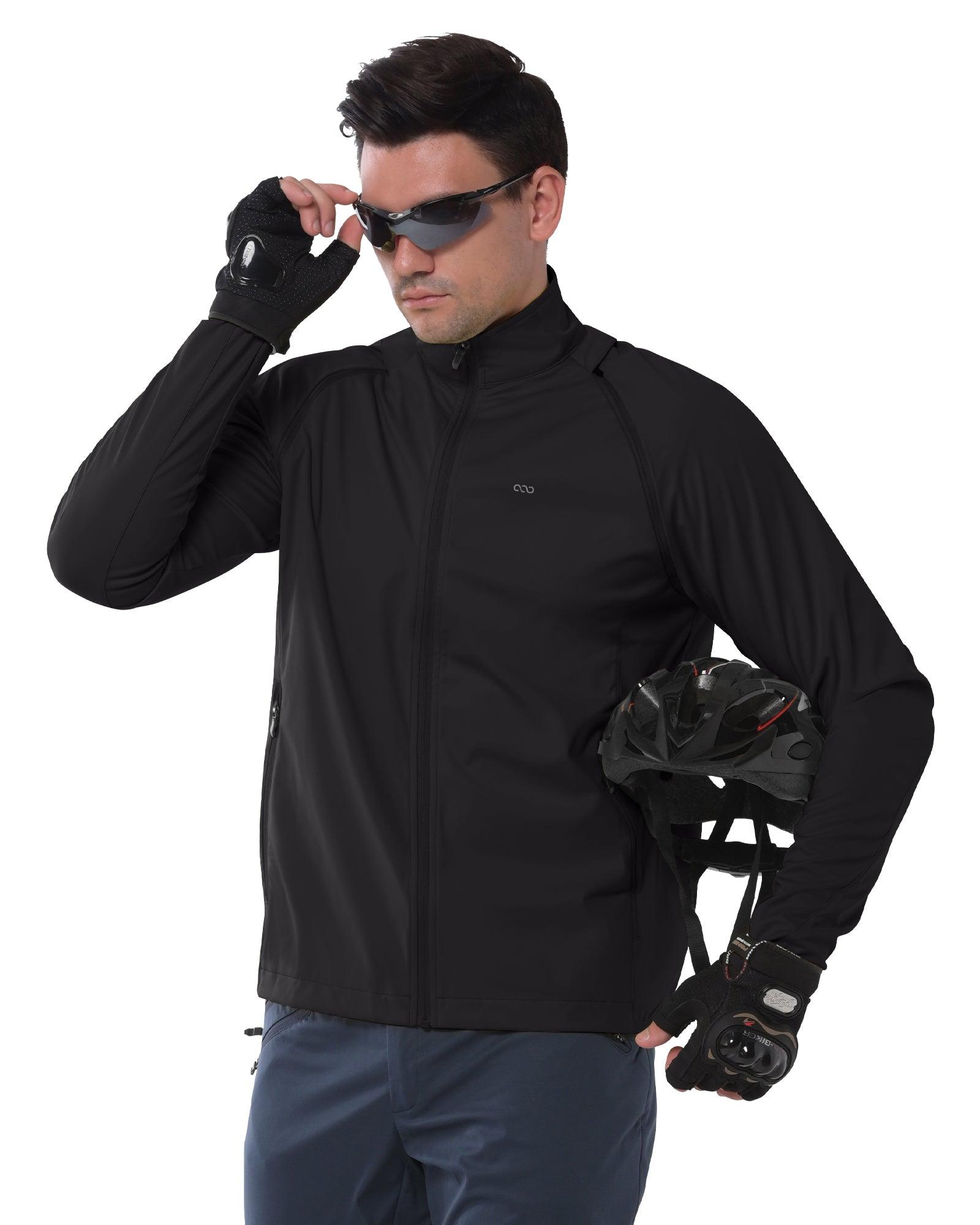 Men's Cycling Jacket Long Sleeve, Waterproof Running Bike Vest Outerwear Reflective Windproof Sleeveless Jacket 33,000ft