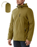 1.39 lbs 10000mm W/P Index 10000 Level Breathable Men's Packable Rain Jacket with 4 Multi Pockets - 33,000ft
