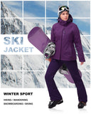 Women's Waterproof 3-IN-1 Ski Jacket, Warm Fleece Insulated Winter Snow Coat Windproof Rain Jackets Parka Hooded for Traveling Climbing Hiking 33,000ft