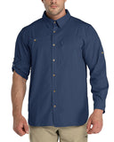 Men's 2 Zip Pockets UPF 50+ Breathable Mesh Lined Vents Adjustable Sleeve Shirt