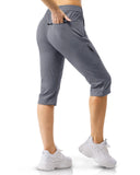 Women's UPF 50+ Elastic Waist 17" Capri Golf Pants with 4 Pockets