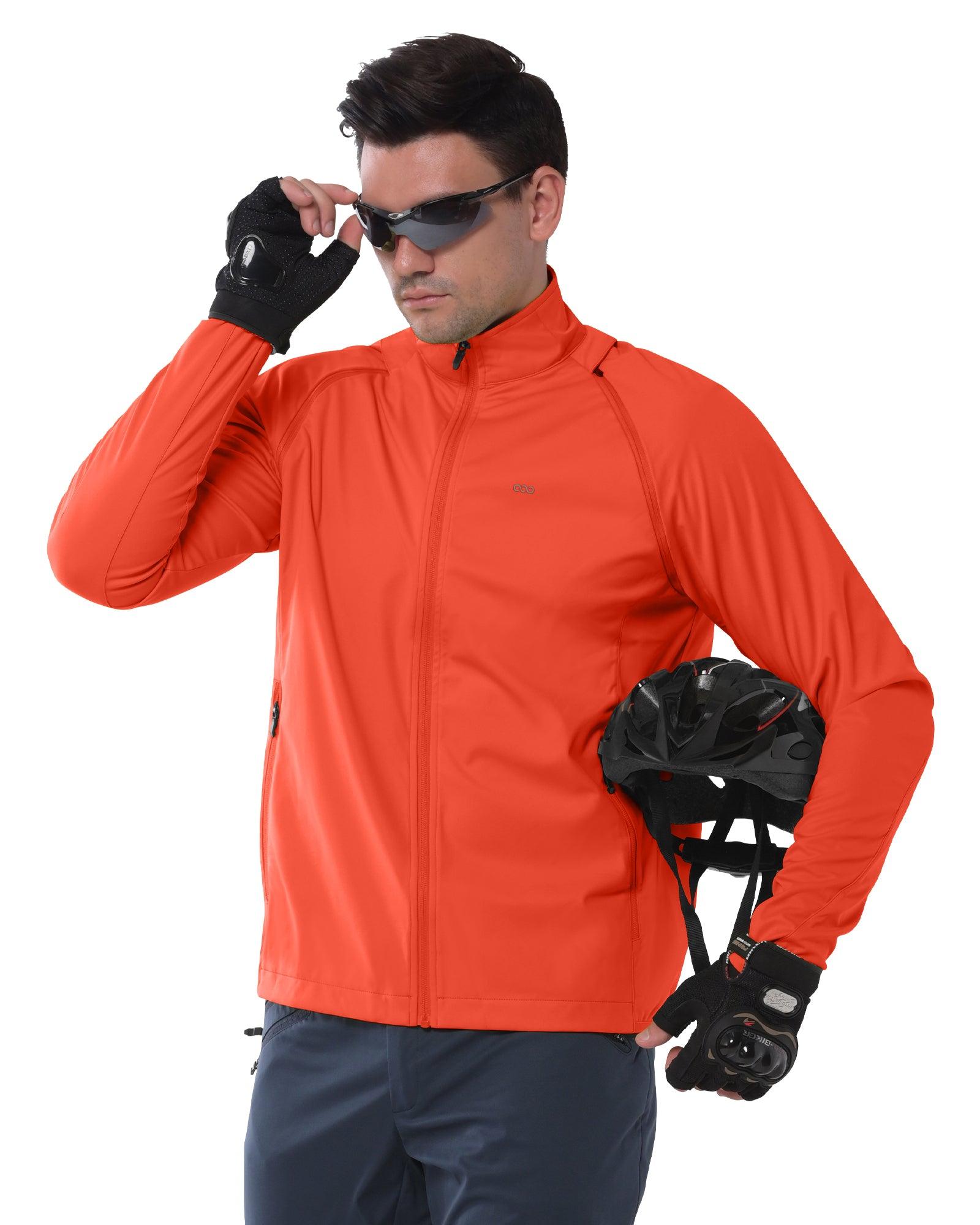 Men's Cycling Jacket Long Sleeve, Waterproof Running Bike Vest Outerwear Reflective Windproof Sleeveless Jacket 33,000ft