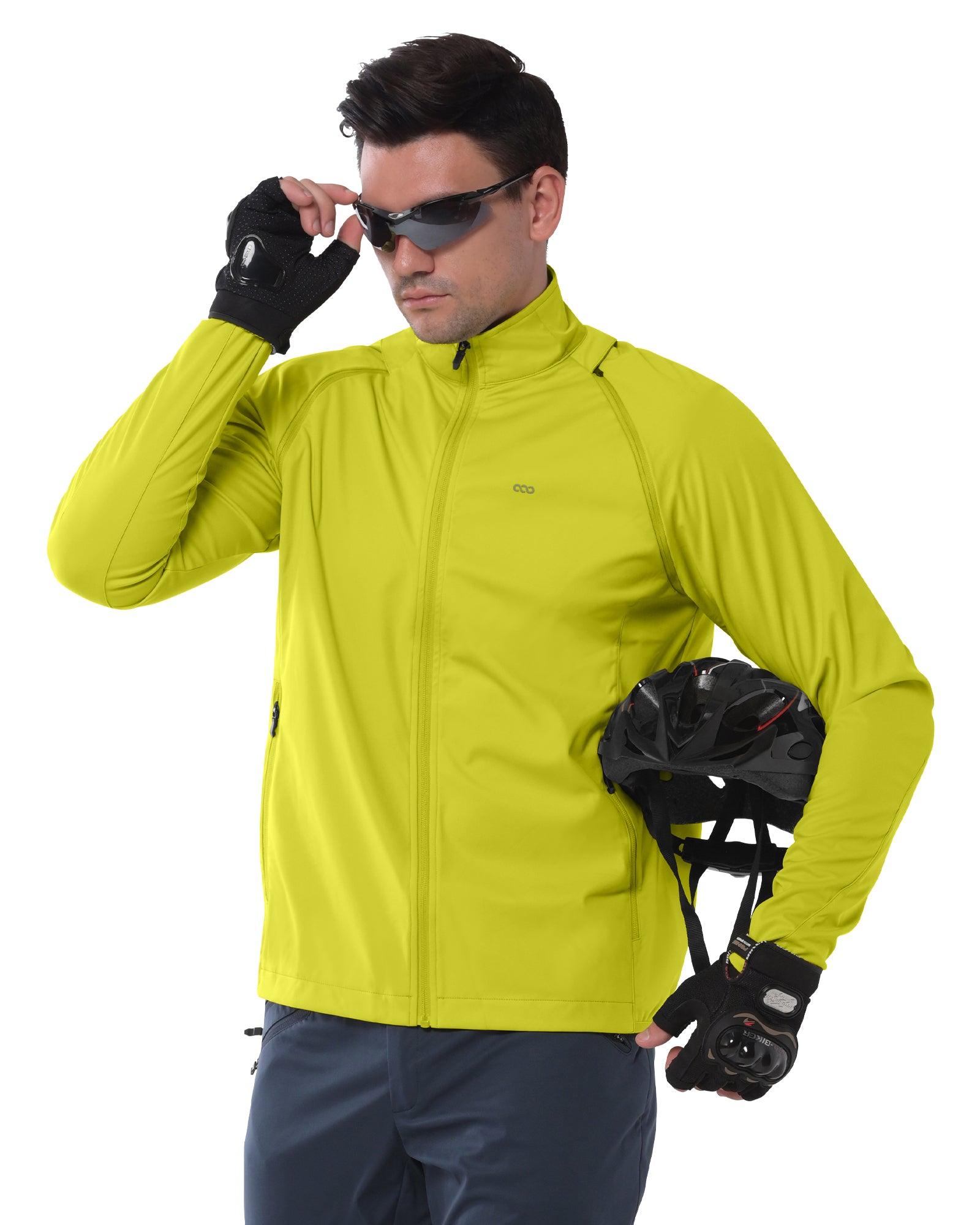 Men's Cycling Jacket Long Sleeve, Waterproof Running Bike Vest Outerwear Reflective Windproof Sleeveless Jacket 33,000ft