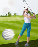 Women's UPF 50+ Elastic Waist 17" Capri Golf Pants with 4 Pockets