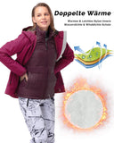 Women's Waterproof 3 in 1 ski Jacket Windproof Winter Snow Coat Ski Snowbaording Jackets Warm Raincoat 33,000ft
