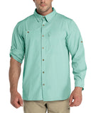 Men's 2 Zip Pockets UPF 50+ Breathable Mesh Lined Vents Adjustable Sleeve Shirt