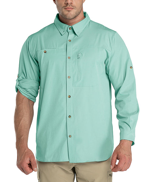 TGF Men's Outdoor Fishing Shirts Short Sleeve UV Sun Protection Casual  Button Down Shirt with Zipper Pockets for Hiking : : Clothing,  Shoes 