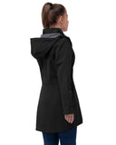 Women's Softshell Long Jacket with Detachable Hood Fleece Lined: 8000mm W/P index 1000 Level Breathable - 33,000ft