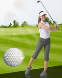 Women's UPF 50+ Elastic Waist 17" Capri Golf Pants with 4 Pockets