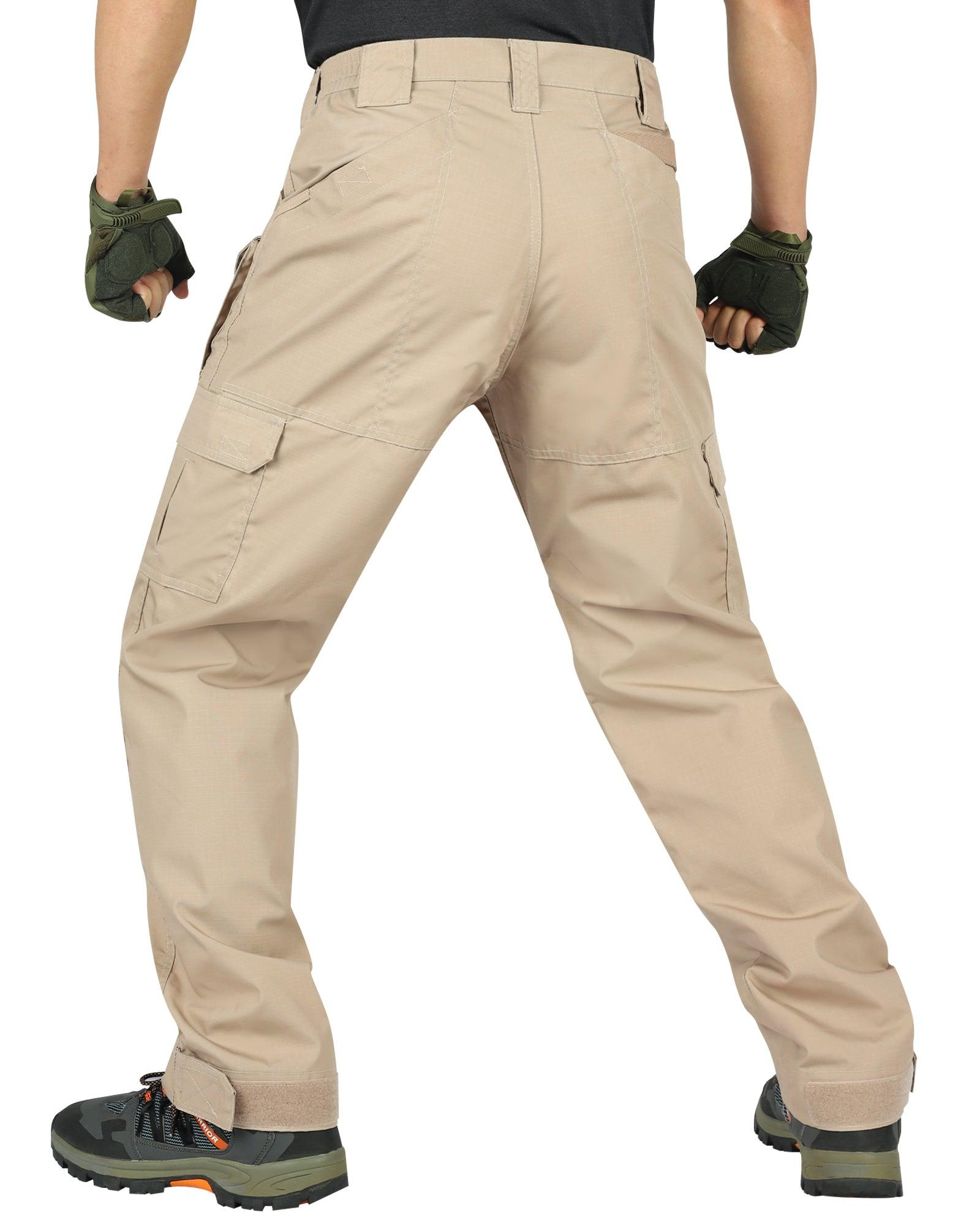 Men's Tactical Pants, Water-Resistant Ripstop Cargo Pants, Lightweight Hiking Work Pants, Outdoor Apparel Black 33,000ft