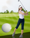Women's UPF 50+ Elastic Waist 17" Capri Golf Pants with 4 Pockets
