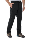 Men's Fleece Lined Snow Pants Warm Winter Waterproof Softshell Insulated Ski Pants for Hiking Snowboard Black 33,000ft