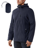 1.39 lbs 10000mm W/P Index 10000 Level Breathable Men's Packable Rain Jacket with 4 Multi Pockets - 33,000ft