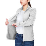Women's Zip Up Fleece Jacket, Long Sleeve Warm Soft Polar Lightweight Coat with Pockets for Winter 33,000ft