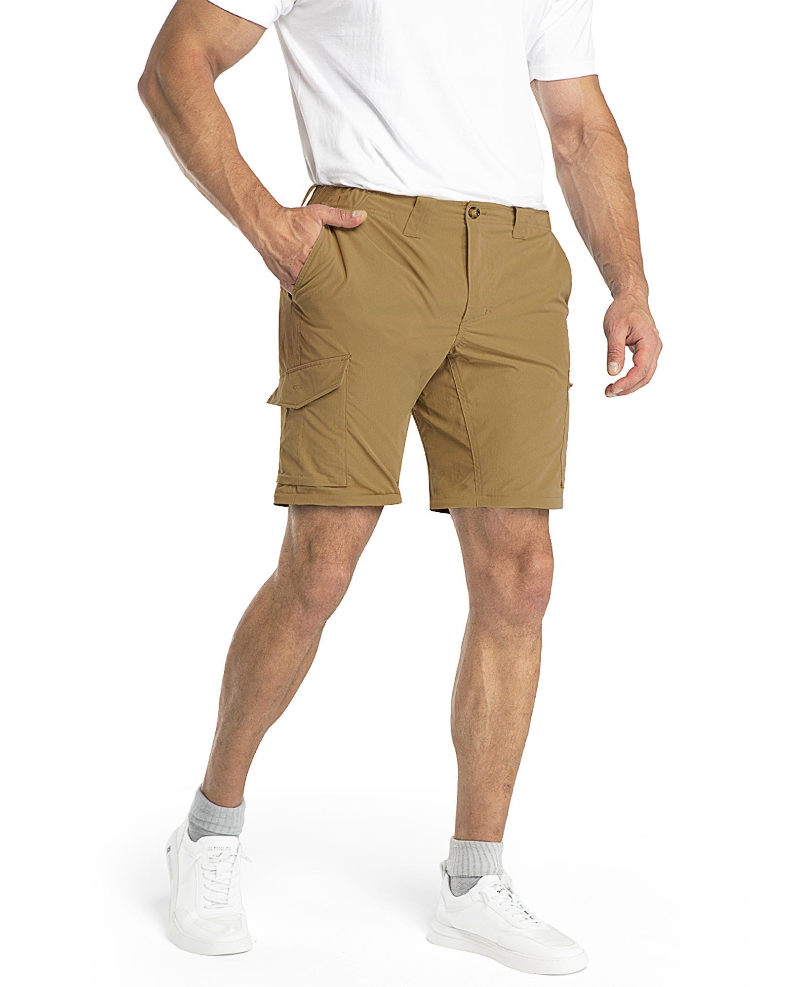 Men's UPF 40+ Convertible Zip Off Hiking Pants with 6 Pockets