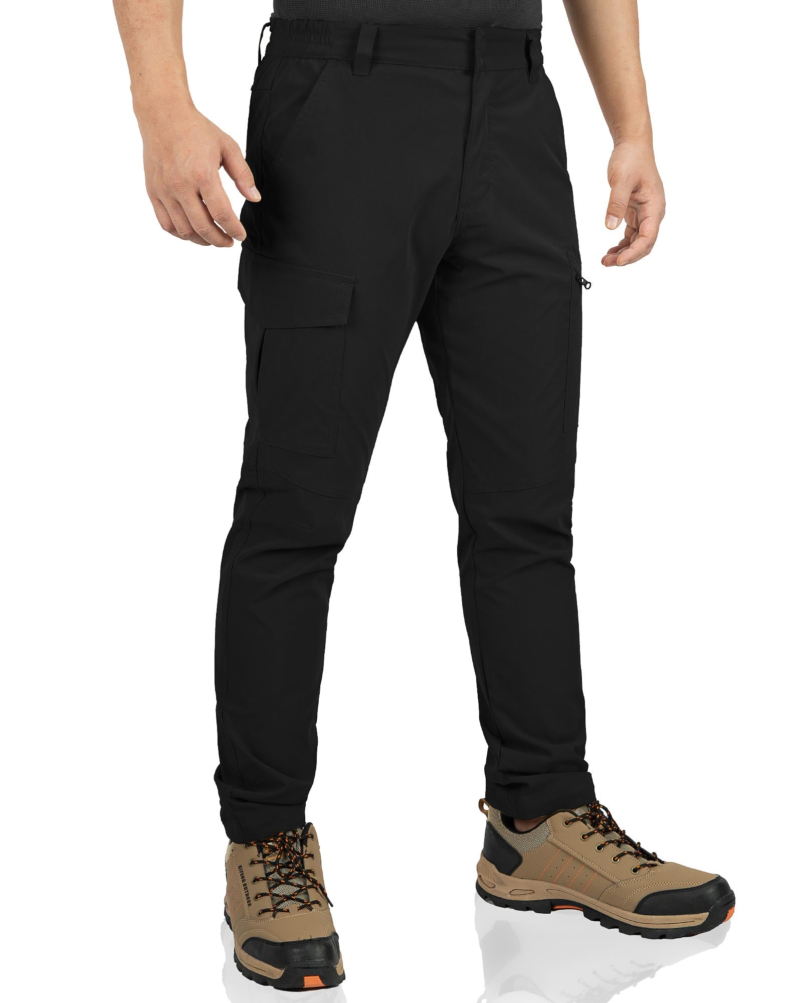 Men's Water Resistant Hiking Cargo Pants with 6 Pockets