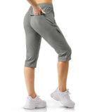 Women's UPF 50+ Elastic Waist 17" Capri Golf Pants with 4 Pockets
