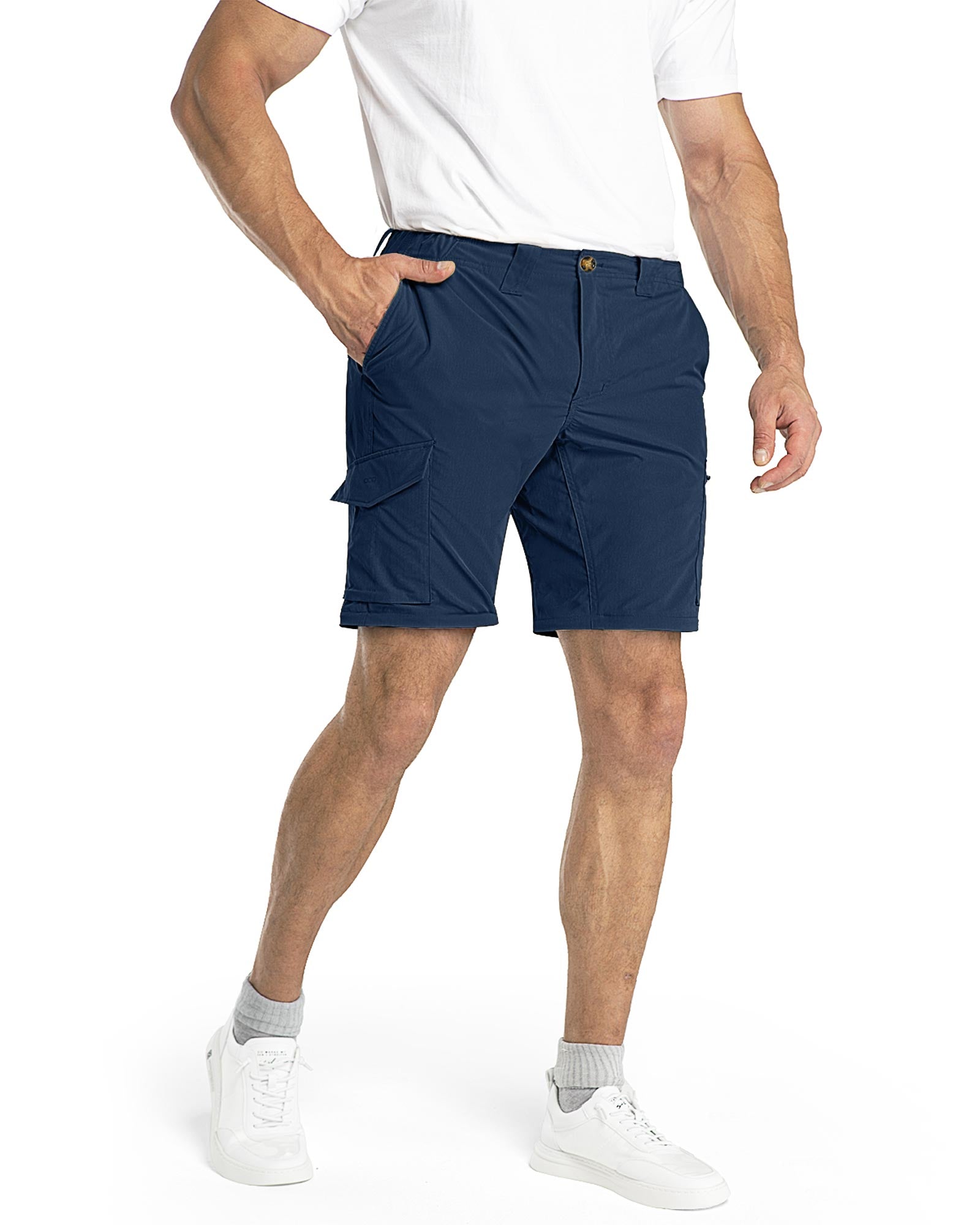 Men's UPF 40+ Convertible Zip Off Hiking Pants with 6 Pockets