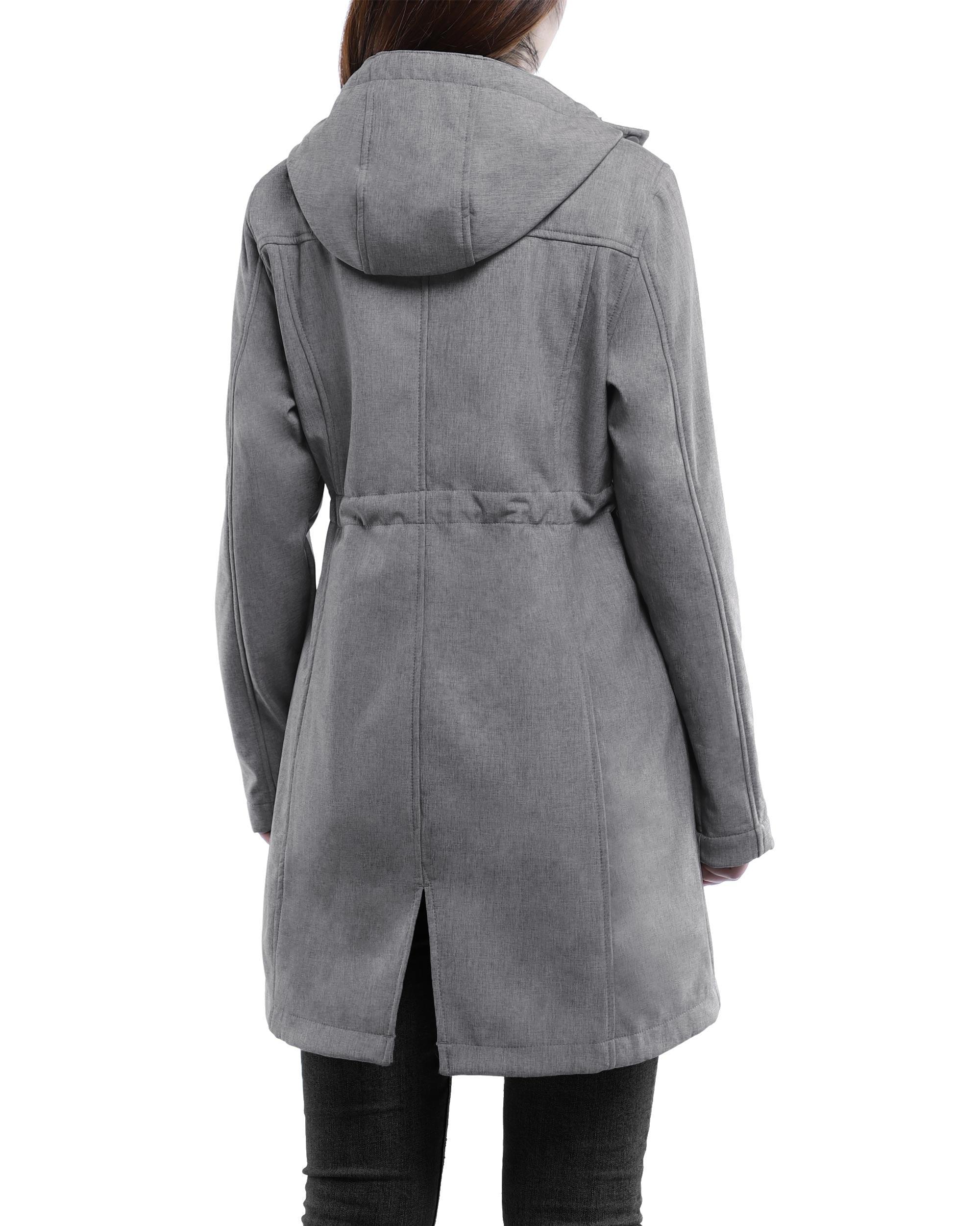 Women's Softshell Long Jacket with Hood Fleece Lined: 8000mm W/P index 1000 Level Breathable - 33,000ft