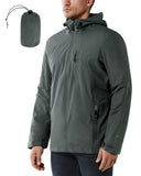 1.39 lbs 10000mm W/P Index 10000 Level Breathable Men's Packable Rain Jacket with 4 Multi Pockets - 33,000ft