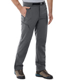 Men's Fleece Lined Snow Pants Warm Winter Waterproof Softshell Insulated Ski Pants for Hiking Snowboard Black 33,000ft