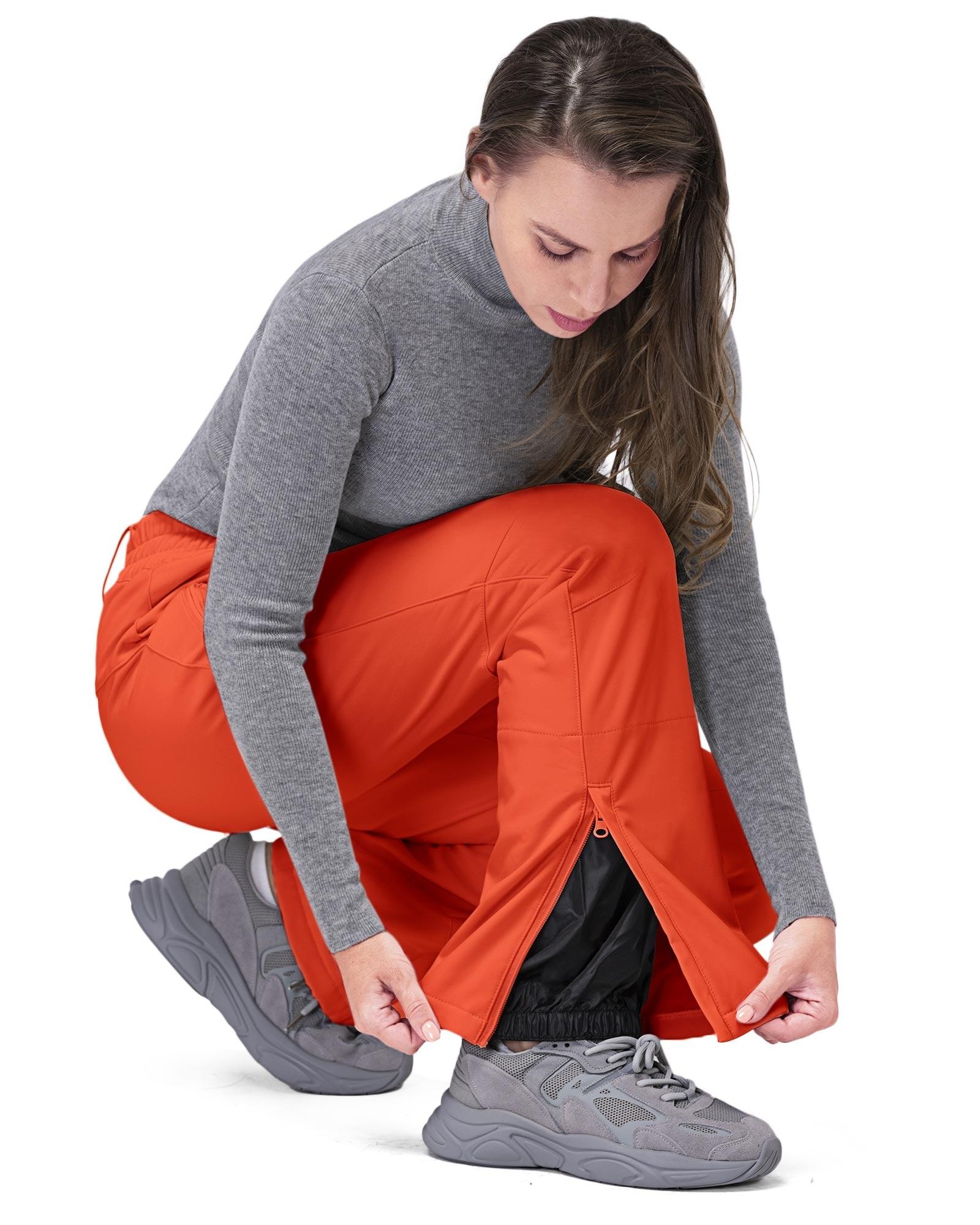 Women's Softshell Insulated Snow Pants with Boot Gaiters: 8000mm W/P Index - 33,000ft