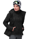 Women's Waterproof 3-IN-1 Ski Jacket, Warm Fleece Insulated Winter Snow Coat Windproof Rain Jackets Parka Hooded for Traveling Climbing Hiking 33,000ft
