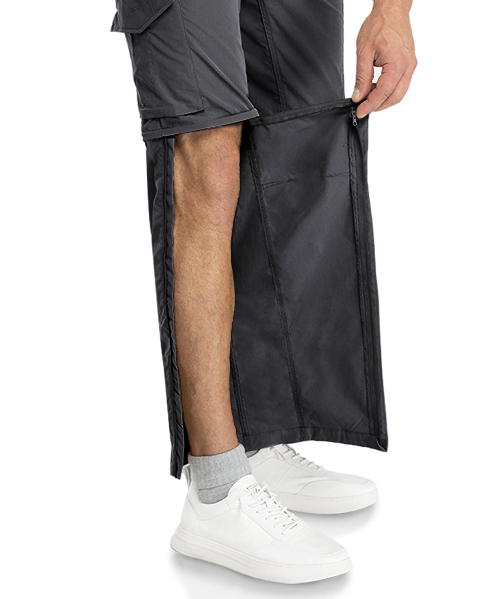 Men's UPF 40+ Convertible Zip Off Hiking Pants with 6 Pockets