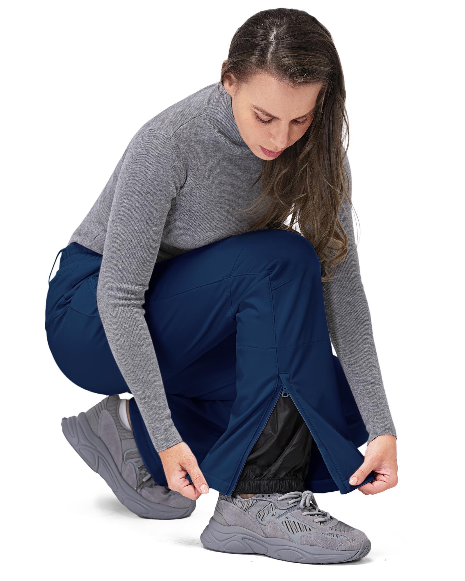 Women’s Outdoor Fleece Lined Ski Pants with Boot Gaiters: 8000mm W/P Index - 33,000ft