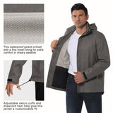 1.34 lbs/10000 mmH2O Index/5000 Level Breathable  Men's Rain Jacket with 2 Multi Pockets 33,000ft