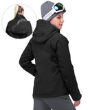 Women's Waterproof 3-IN-1 Ski Jacket, Warm Fleece Insulated Winter Snow Coat Windproof Rain Jackets Parka Hooded for Traveling Climbing Hiking 33,000ft