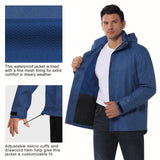 1.34 lbs/10000 mmH2O Index/5000 Level Breathable  Men's Rain Jacket with 2 Multi Pockets 33,000ft