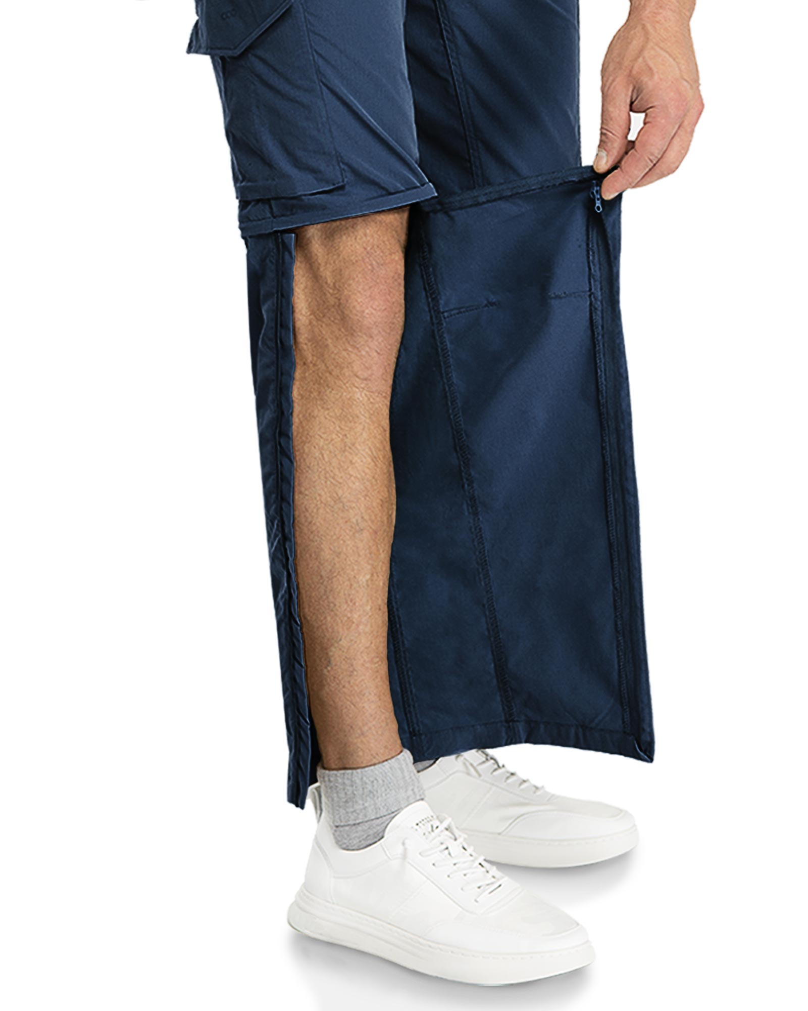 Men's UPF 40+ Convertible Zip Off Hiking Pants with 6 Pockets