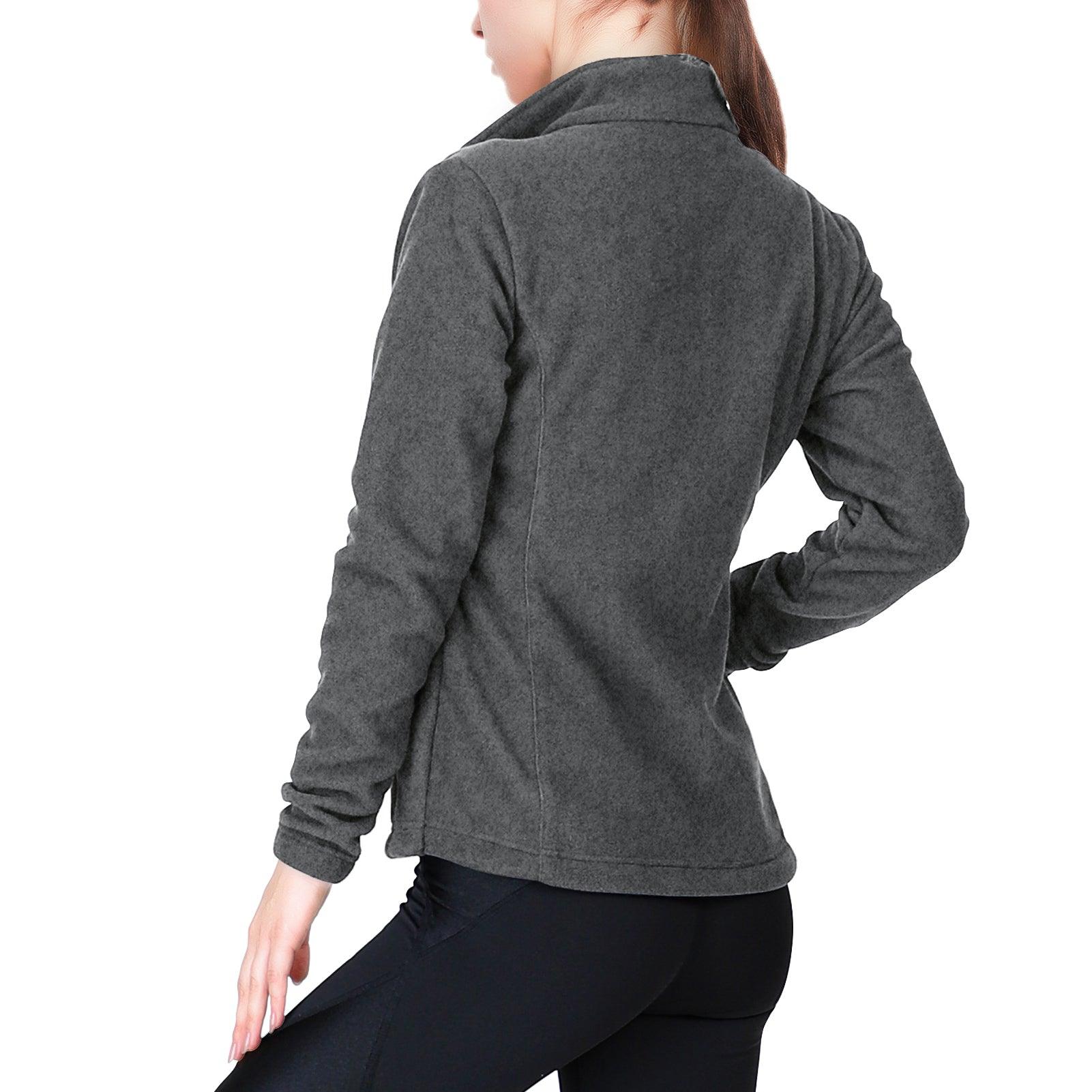 Women's Zip Up Fleece Jacket, Long Sleeve Warm Soft Polar Lightweight Coat with Pockets for Winter 33,000ft