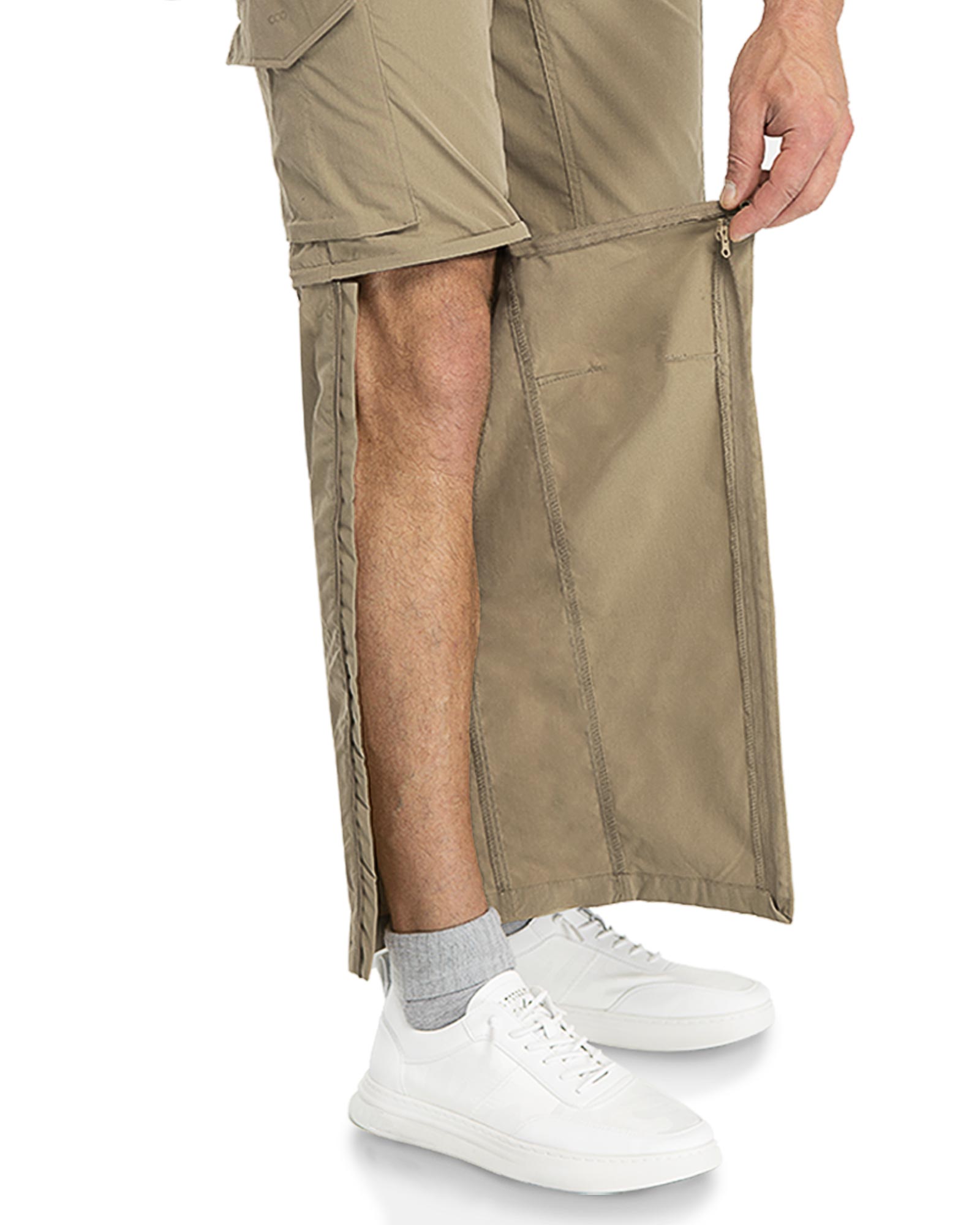 Men's UPF 40+ Convertible Zip Off Hiking Pants with 6 Pockets