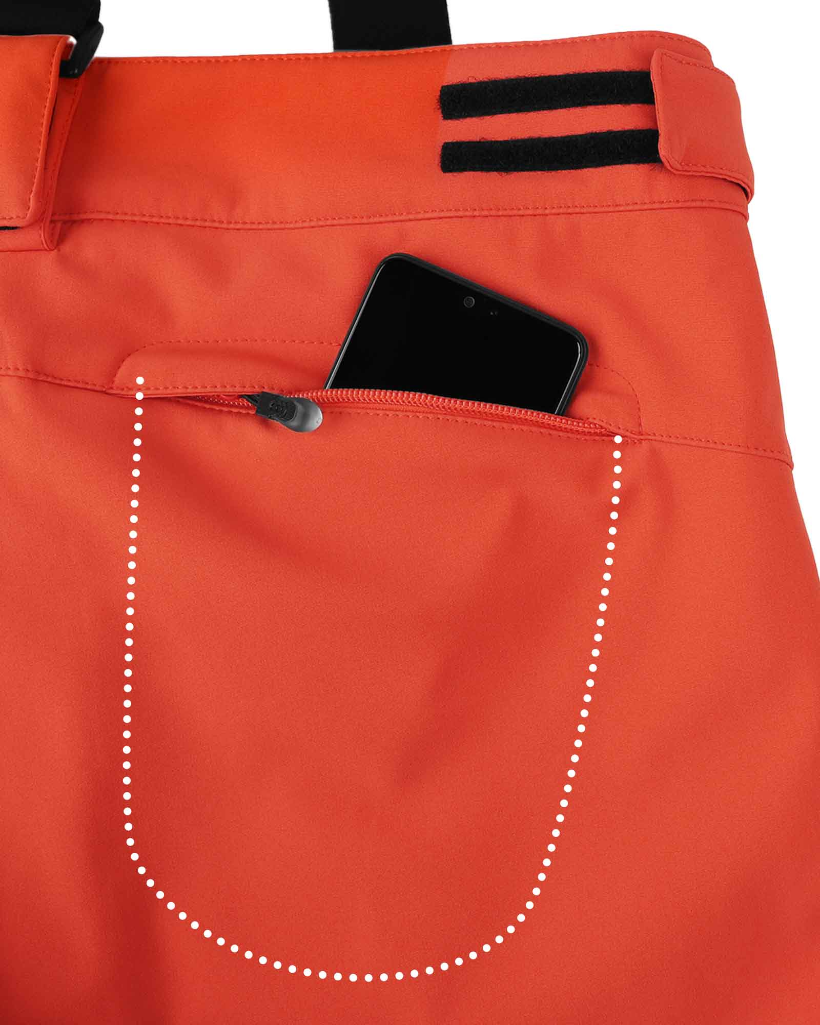Men's Ski Bibs Waterproof Snow Pants Windproof Snowboarding Overalls Pants with Detachable Suspenders Black