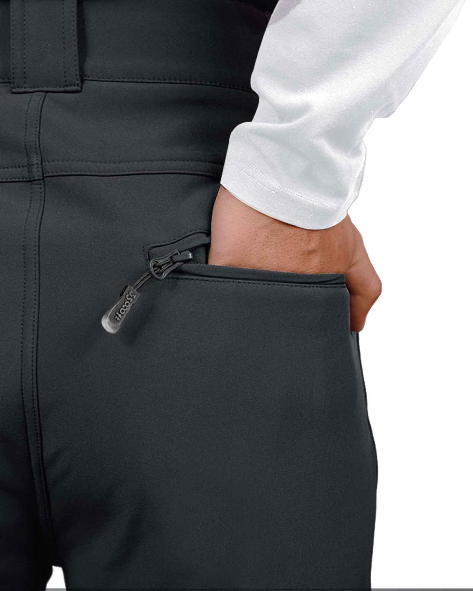 8000mm W/P Index Men’s Snow Fleece Lined Pants with 4 Pockets and Adjustable Waist - 33,000ft