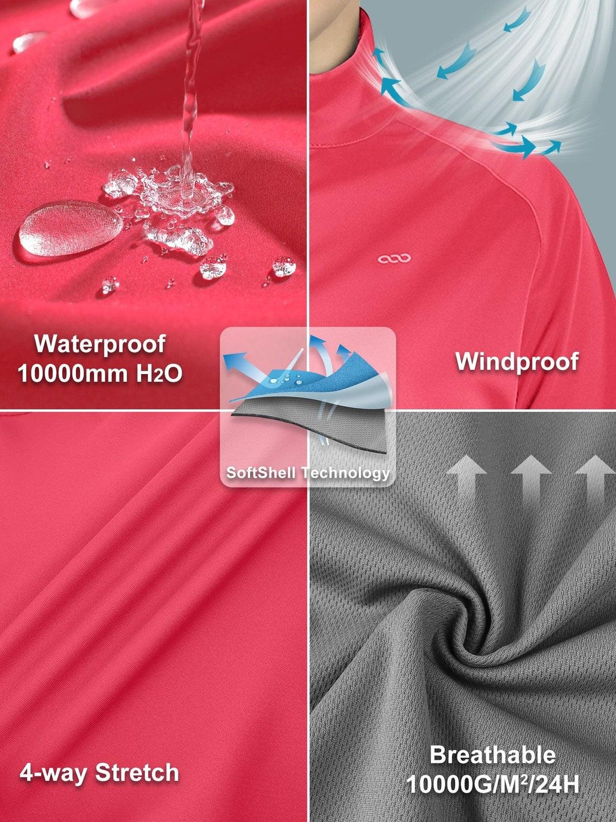 Women's Cycling Jacket Long Sleeve Thermal Waterproof MTB Bike Workout Running Jacket Windproof Reflective 33,000ft