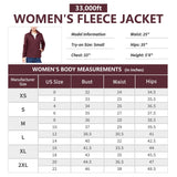 Women's Zip Up Fleece Jacket, Long Sleeve Warm Soft Polar Lightweight Coat with Pockets for Winter 33,000ft