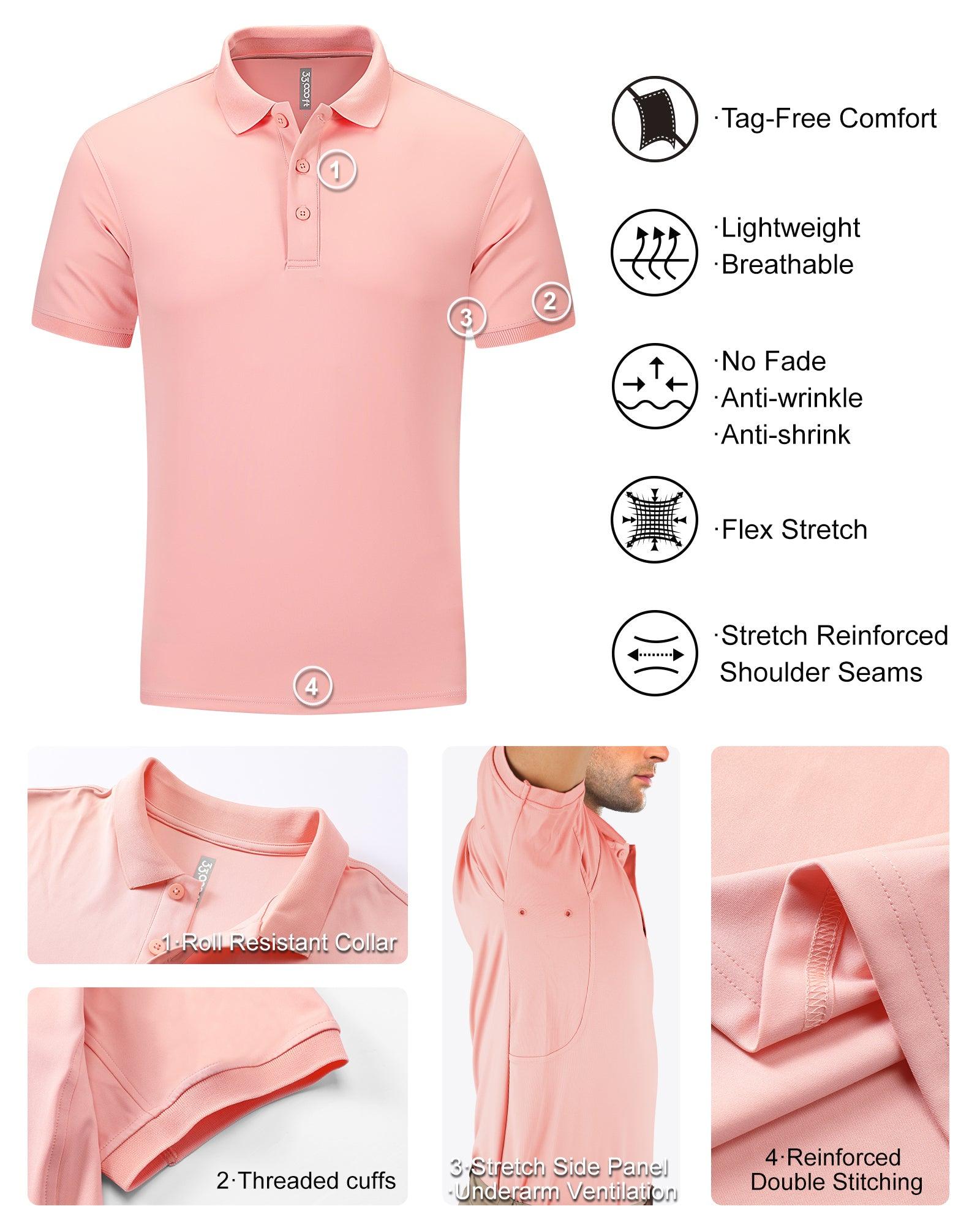 Men's Golf Polo Short Sleeve Collared T-Shirt 33,000ft
