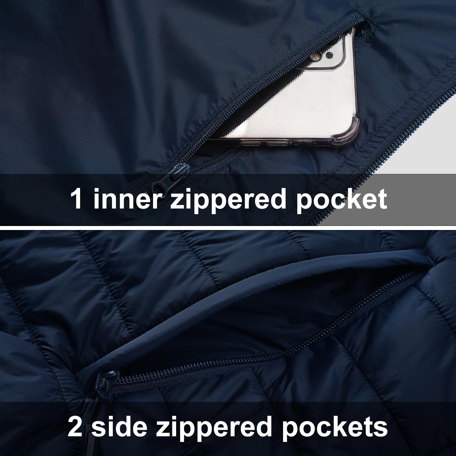 Men's Packable Puffer Jacket with Hood and 3 Pockets - 33,000ft