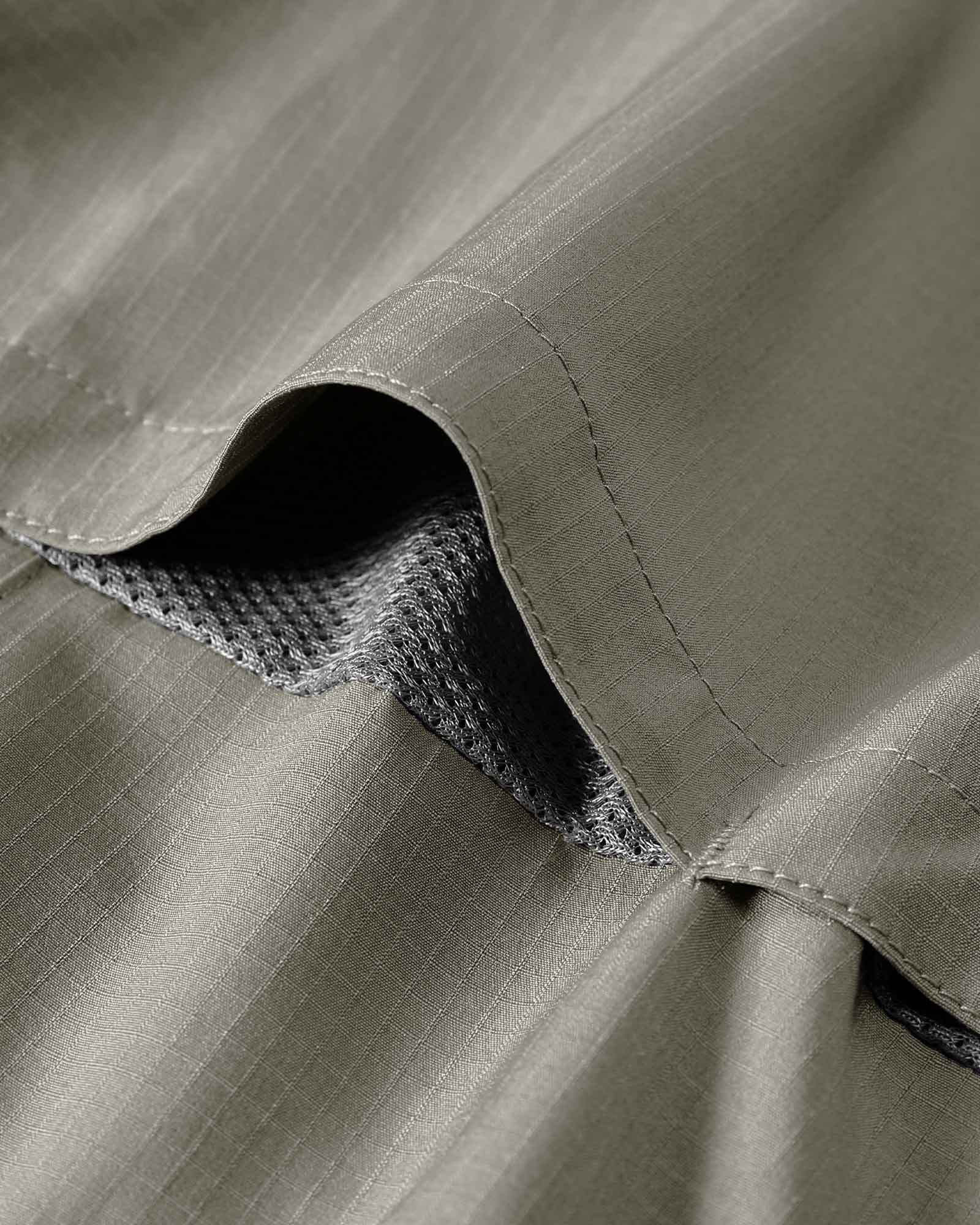 Men's 2 Zip Pockets UPF 50+ Breathable Mesh Lined Vents Adjustable Sleeve Shirt